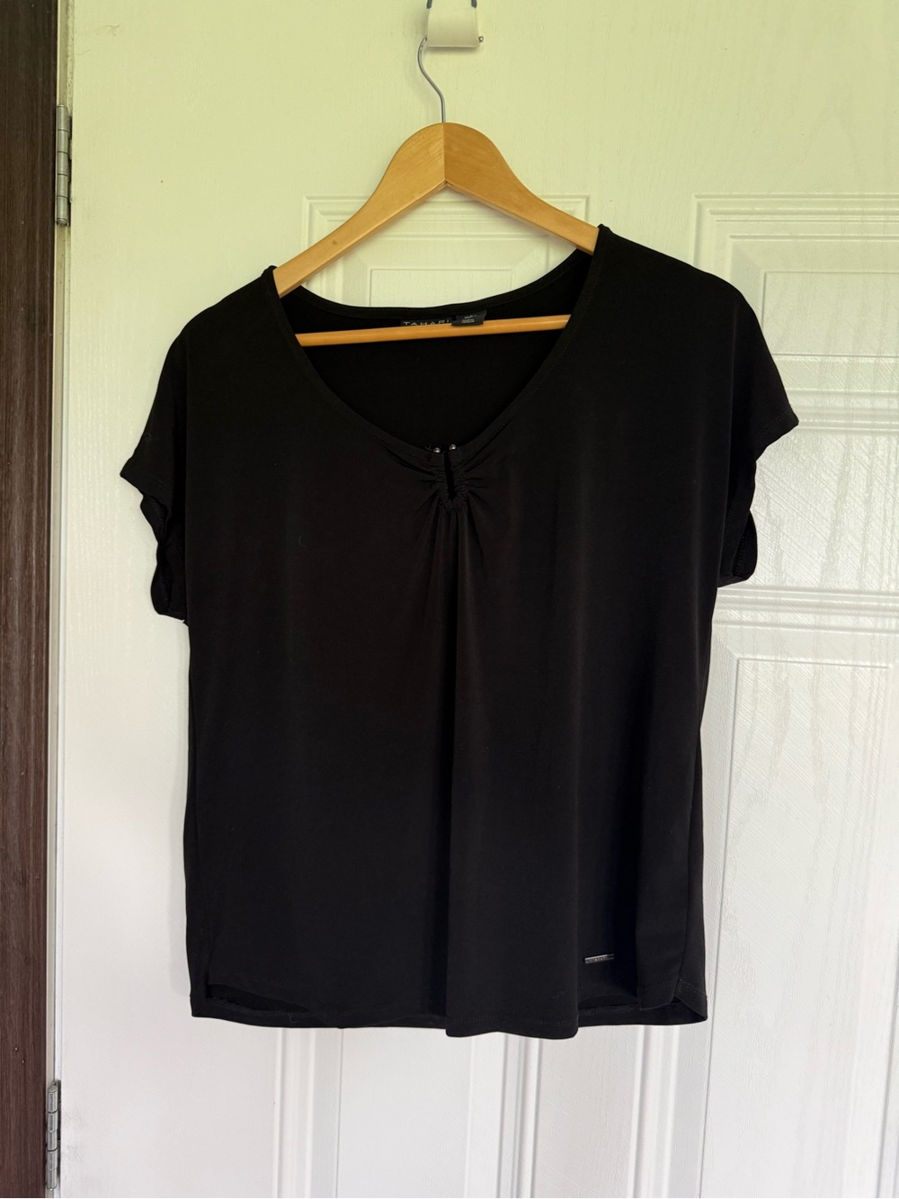 2 for $10 sale: Tahari black short sleeve blouse - M